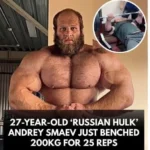 25 reps using 200KG Weight 💪 This is the most reps I’ve ever seen. 17 A bodybuilder performing 25 reps with 200KG weight, showcasing incredible strength