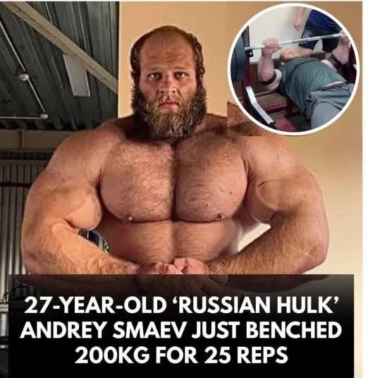 A bodybuilder performing 25 reps with 200KG weight, showcasing incredible strength