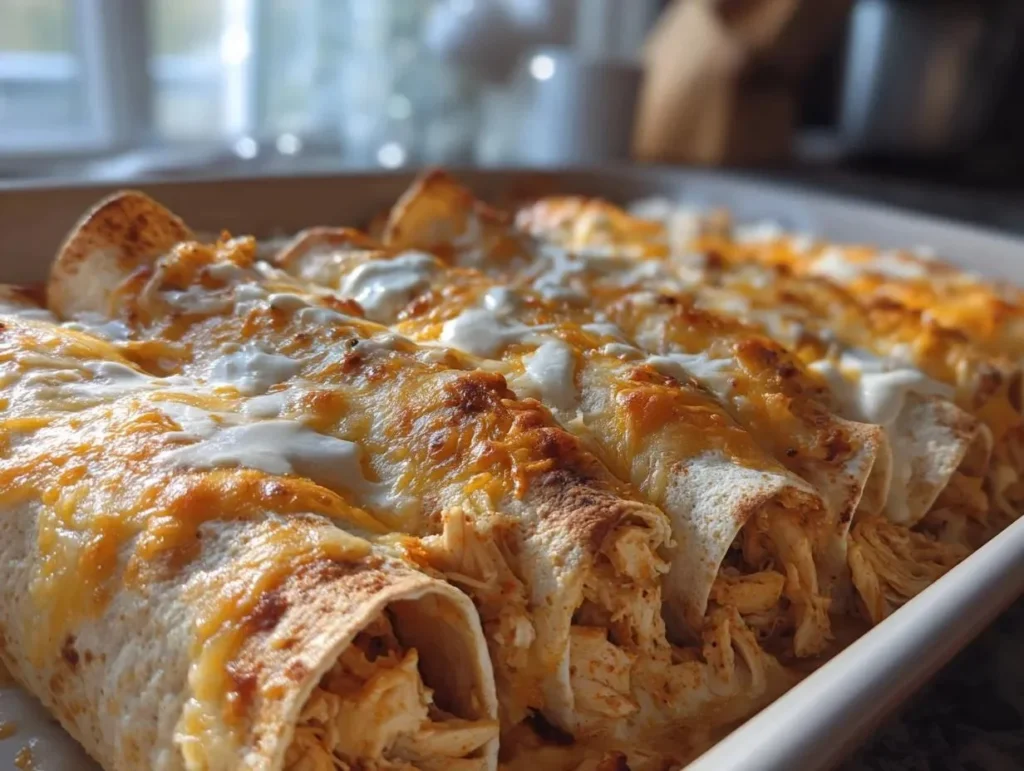 38g Protein Chicken Enchiladas with Dreamy White Sauce 14 Protein-packed chicken enchiladas with creamy white sauce for a healthy meal