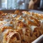 Protein-packed chicken enchiladas with creamy white sauce for a healthy meal