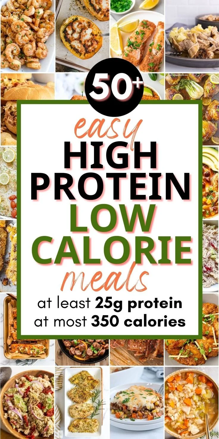 A plate of high protein, low calorie meals showcasing easy recipes.