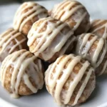 Healthy cinnamon roll protein bites ready for a sweet snack