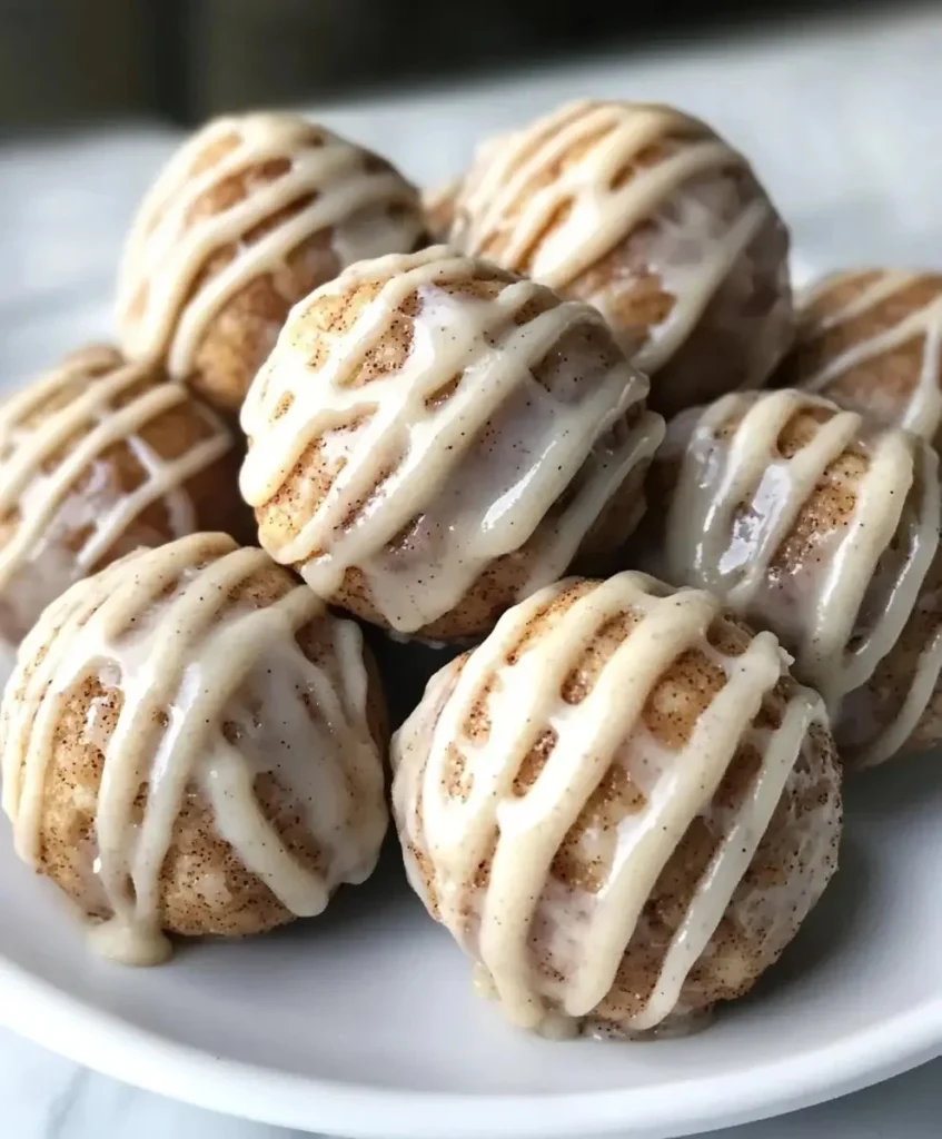 Cinnamon Roll Protein Bites 2 Healthy cinnamon roll protein bites ready for a sweet snack