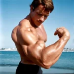 Inspirational quote about strength from struggle with Arnold Schwarzenegger's image