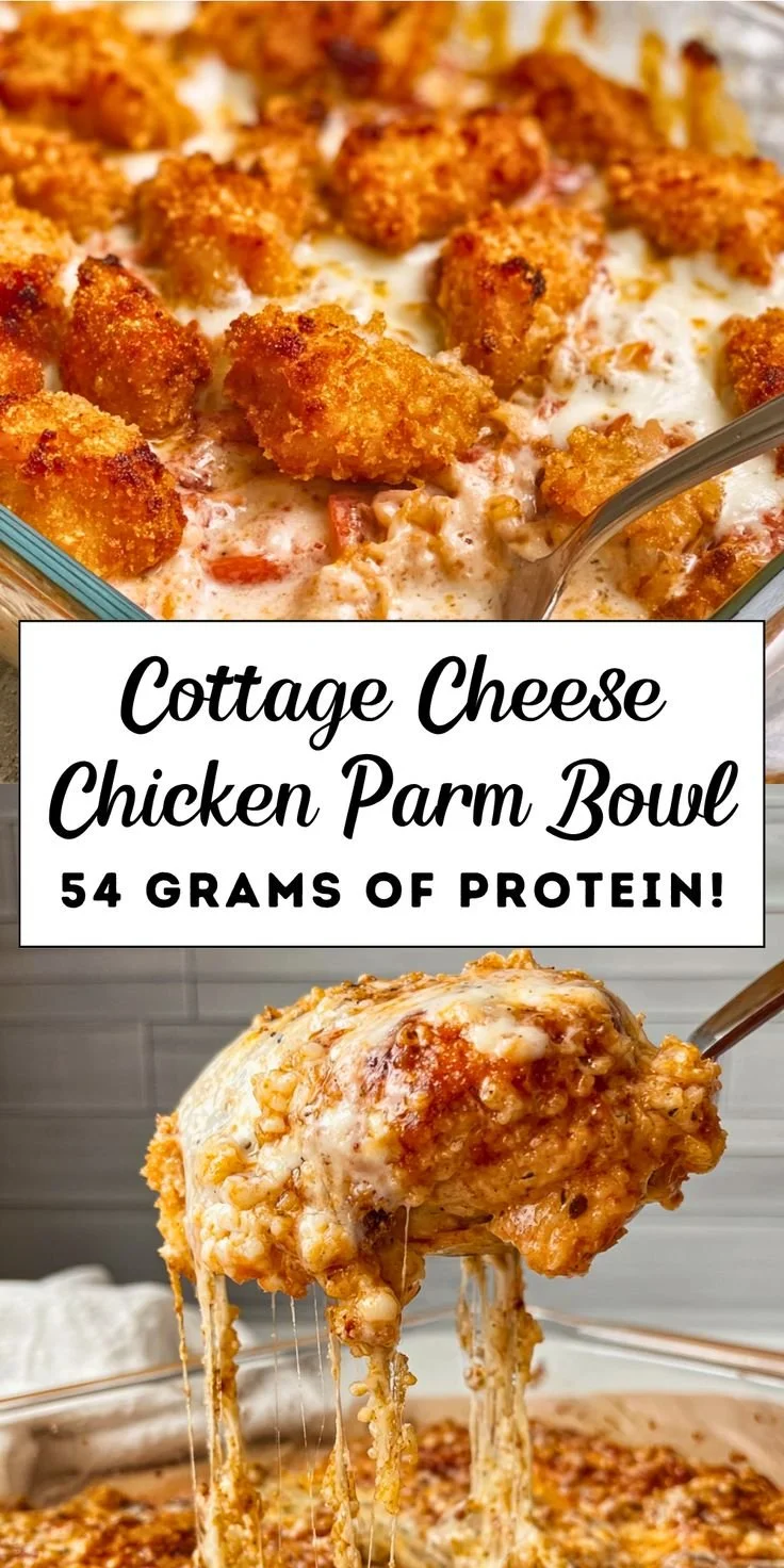 Nutrition 11 Delicious Cottage Cheese Chicken Parm Bowl with cheese and chicken
