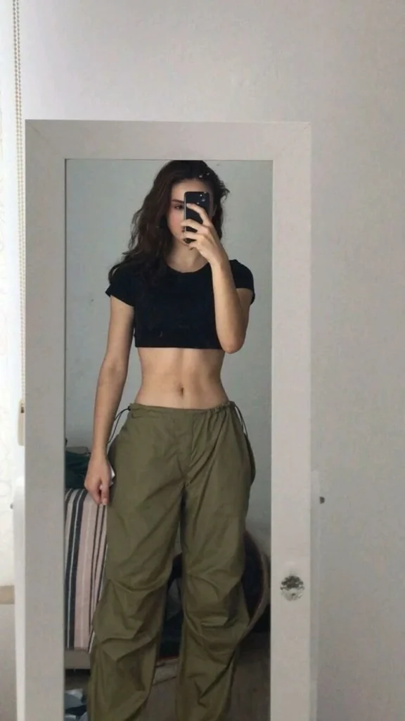 Casual crop top outfits with stylish sweatpants for a trendy look.