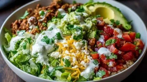 Nutrition 2 Low carb burrito bowl recipe packed with protein, ready in 25 minutes.