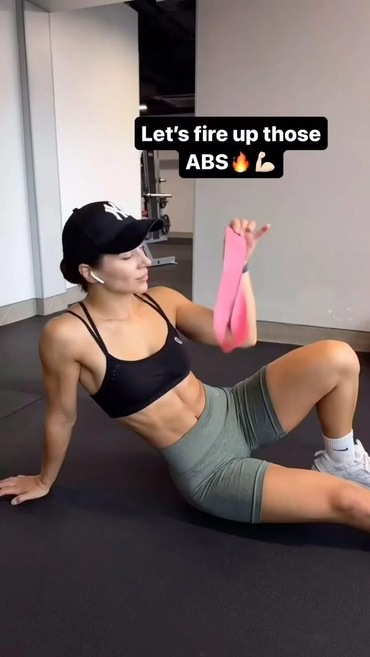 Fabric resistance bands set for leg and abs workouts - exercise video guide