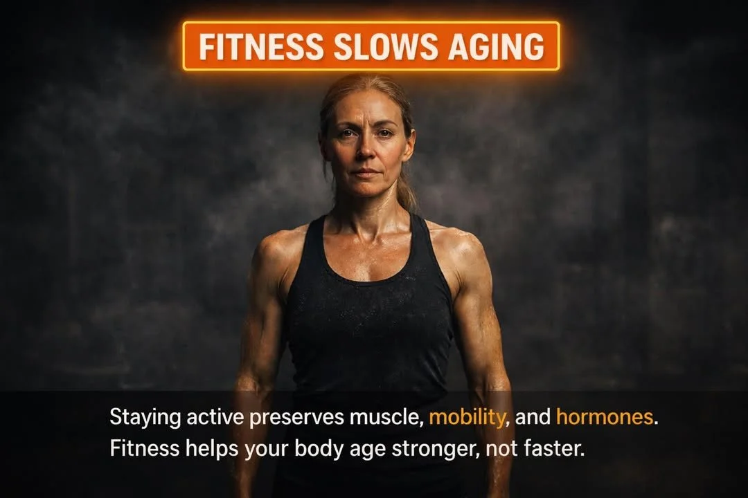 Fitness benefits for slowing aging and promoting vitality and health.