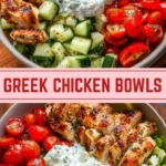 Delicious Greek chicken bowls for clean eating meal prep with fresh ingredients