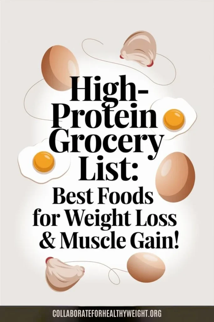 High-Protein Grocery List: Best Foods for Weight Loss & Muscle Gain 13 High-protein grocery list featuring foods for weight loss and muscle gain.