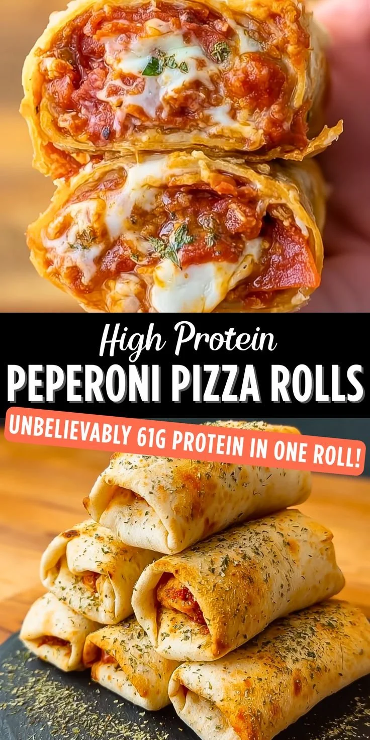 Nutrition 8 High protein pepperoni pizza rolls on a plate, ready to be enjoyed.