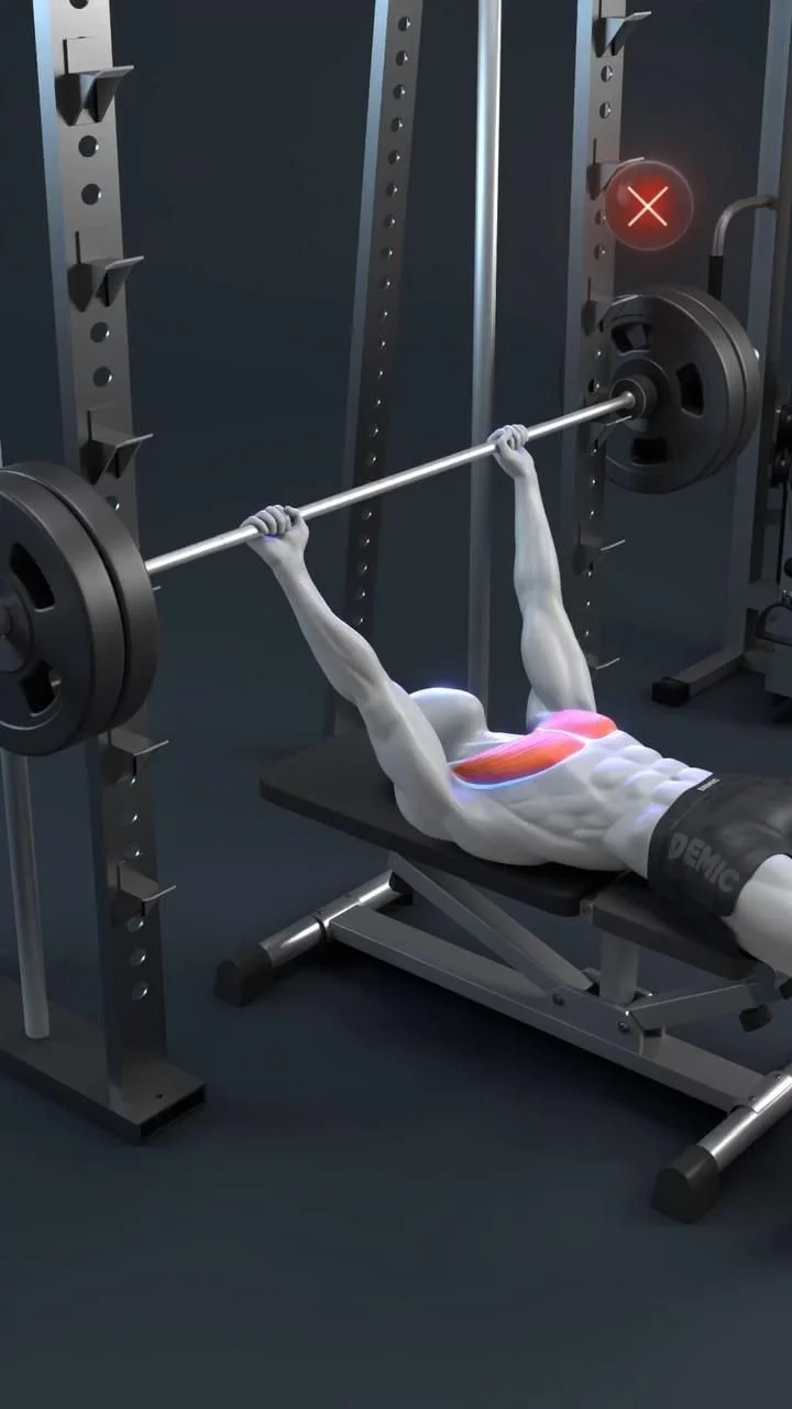 Person demonstrating proper bench press form with attention to joint health.