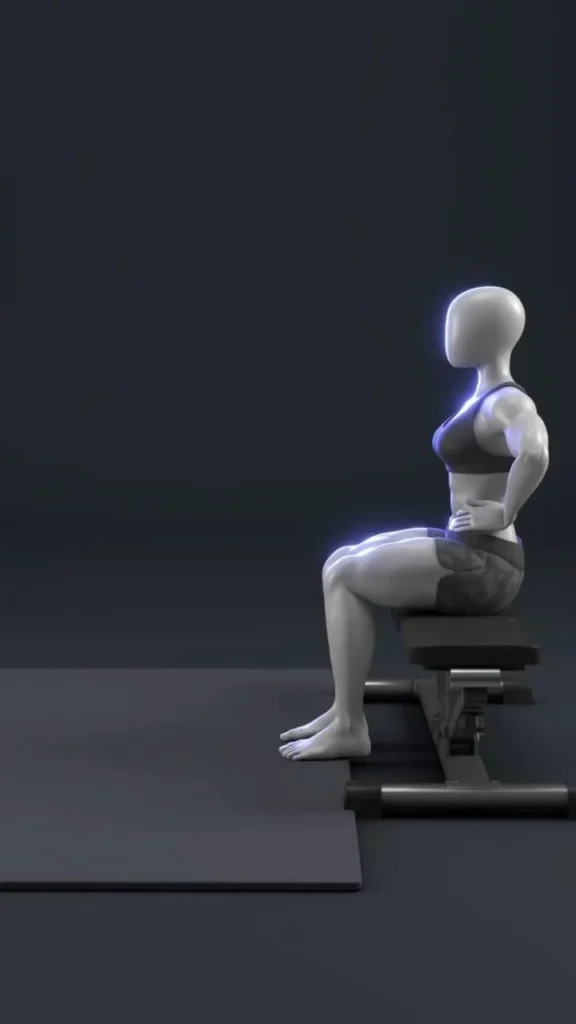 Person demonstrating Bulgarian split squat form for glute and quad targeting.