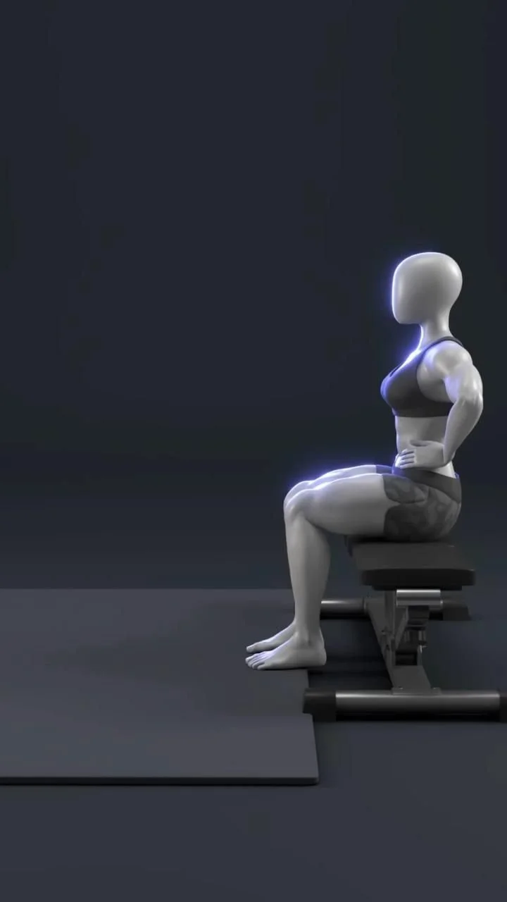 Person demonstrating Bulgarian split squat form for glute and quad targeting.