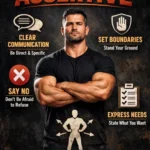 A confident person demonstrating assertiveness in a conversation.