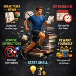 How to Stop Procrastinating: 5 Proven Tactics to Take Action Now 18 Person overcoming procrastination with effective tactics for productivity.