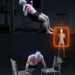 Person performing chest exercises at home without gym equipment