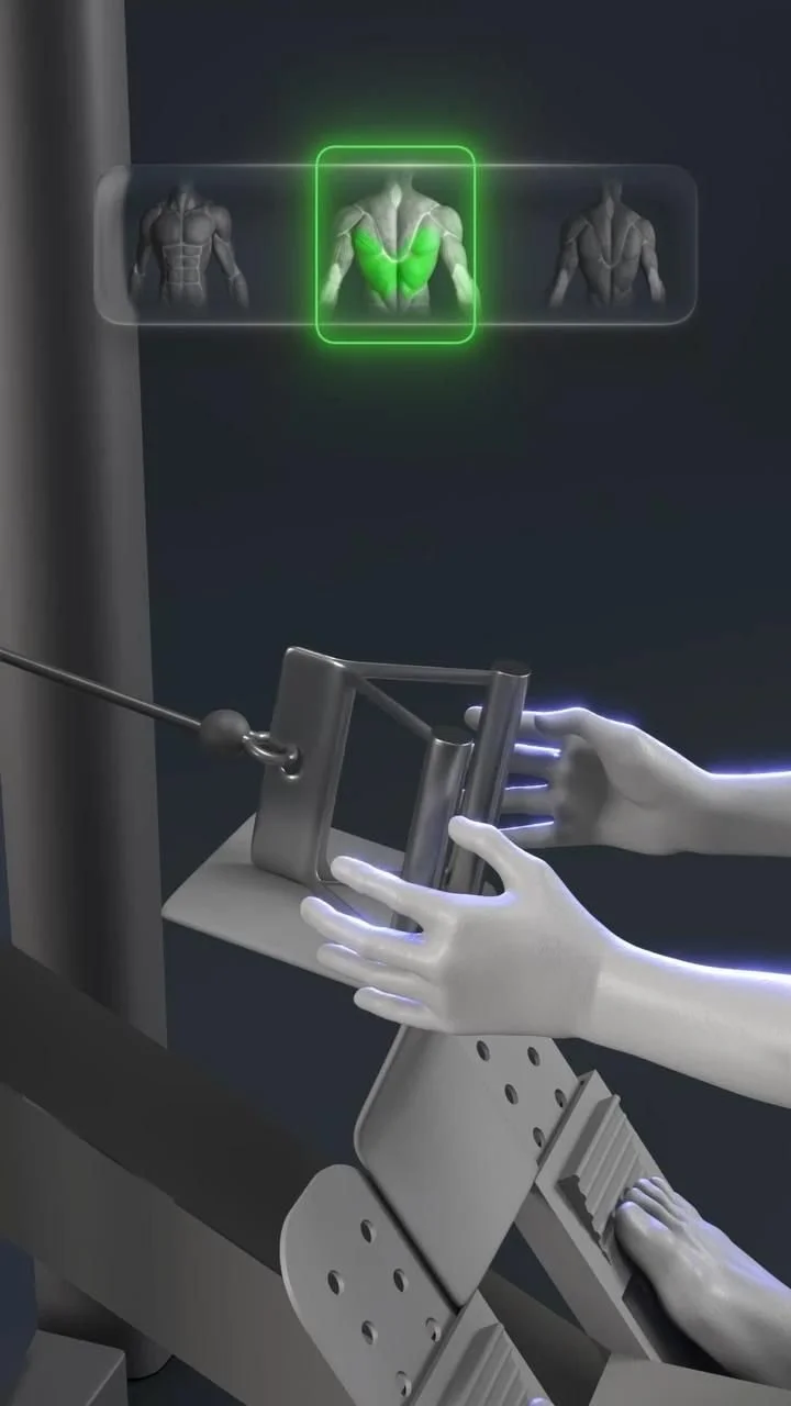 Person using a rowing machine for effective back workout and target exercises.