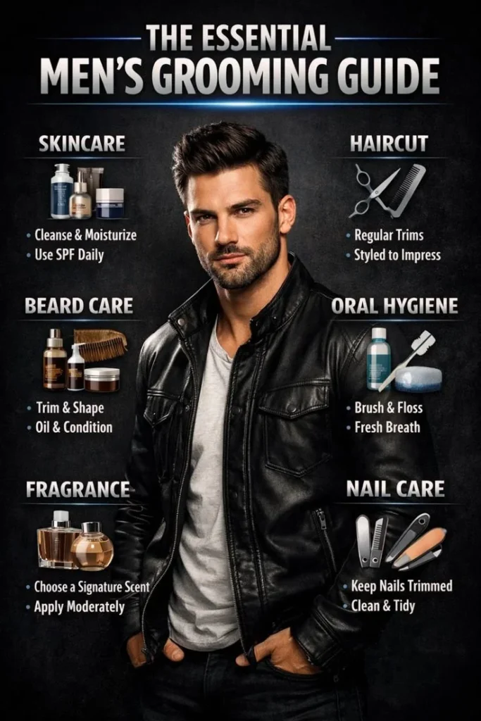 Men's grooming essentials guide for confidence and sharp looks.