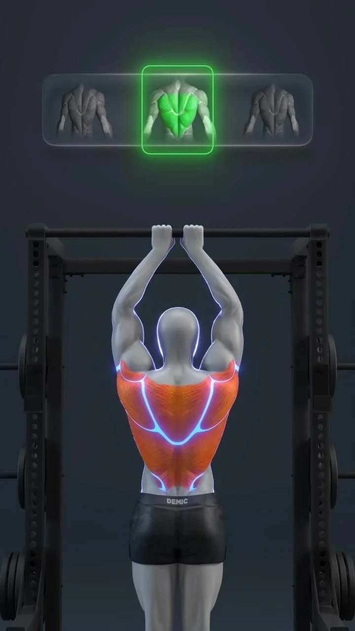 Man demonstrating pull-up grip change for achieving V-Taper