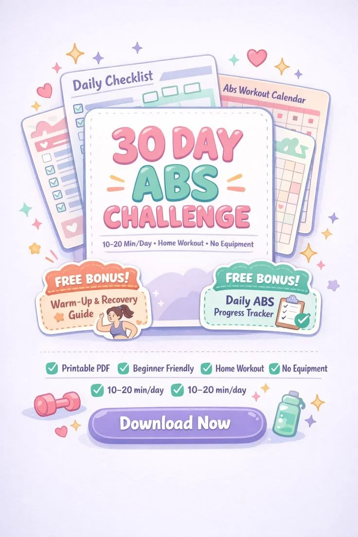 30-day abs challenge for a flat stomach at home, beginner-friendly workouts