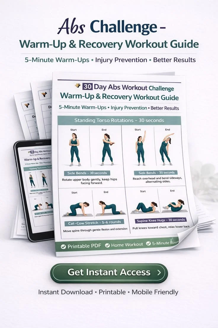 Warm-up and recovery workout guide for abs challenge enthusiasts