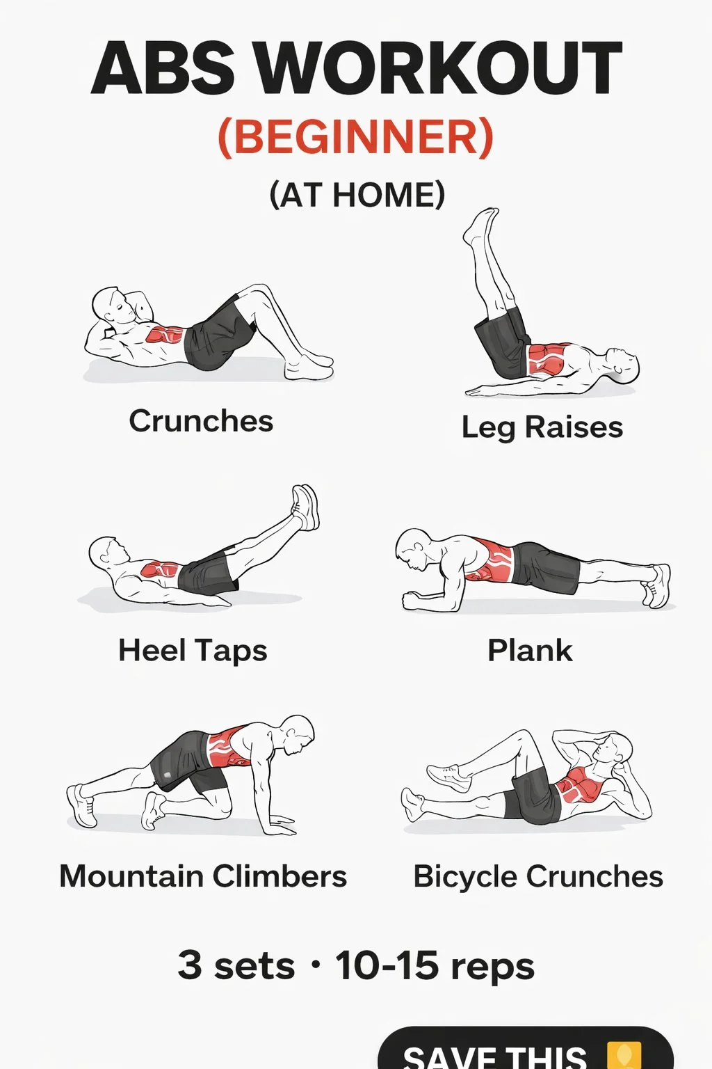 6 easy abs exercise for beginners