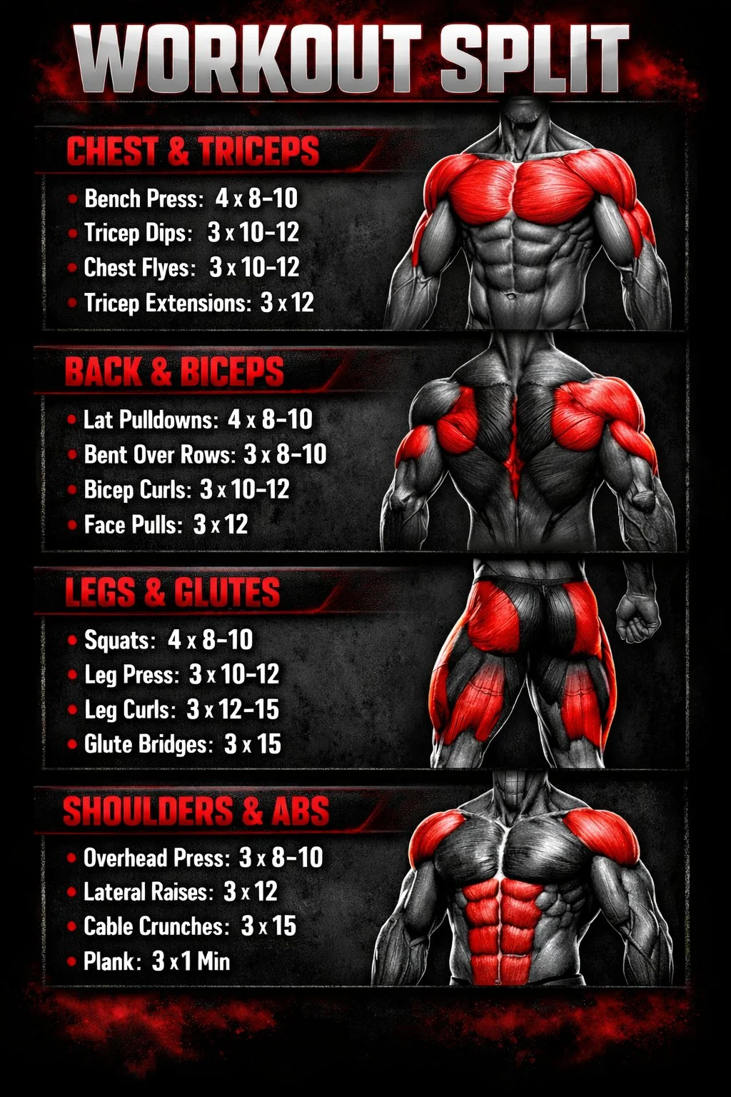 Best 4 days workout split for optimal fitness results