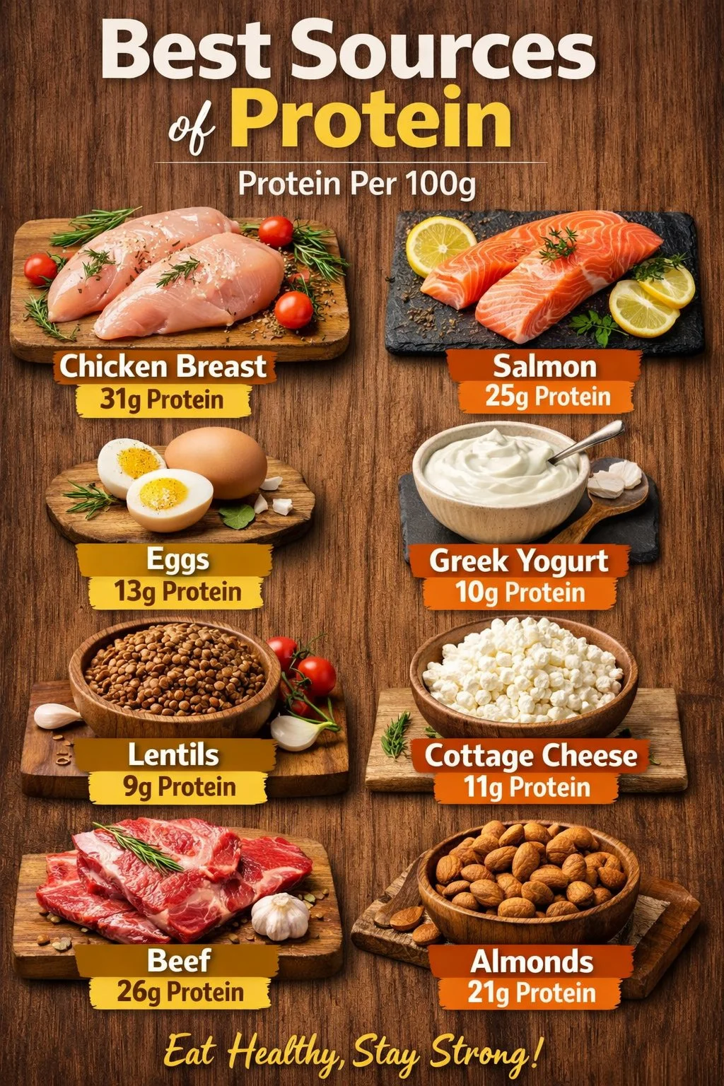 Best sources of protein per 100g