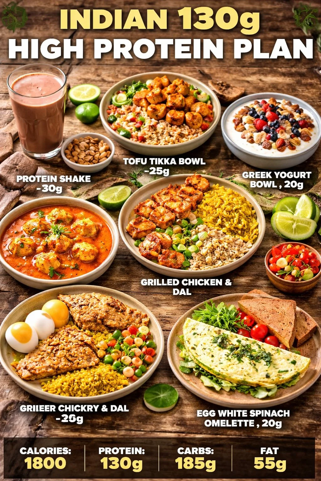 Indian high protein diet plan for beginners with tasty recipes and meal ideas.