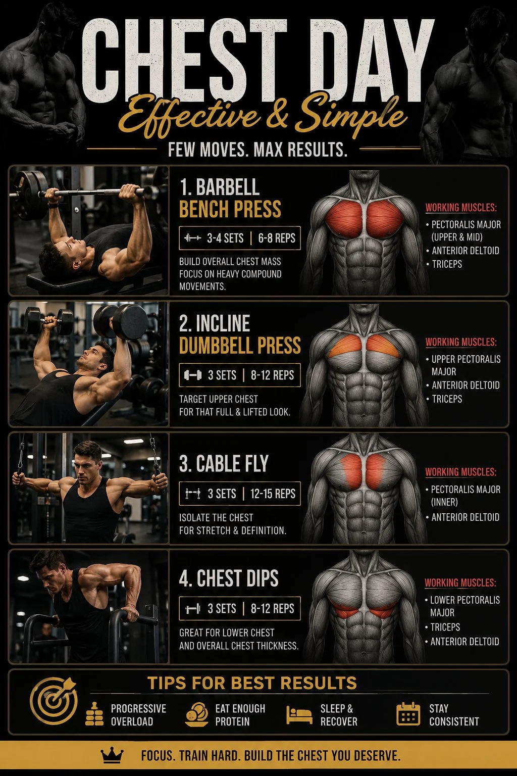 Person performing chest workouts with weights for strength training